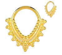 Vankula Septum Piercing Clicker Hinged Segmentring 316L Edelstahl 16G 8mm Tropfenform Nasen Daith Helix Conch Rook Lobe Ringe Schmuck für Frauen und Männer Gold
