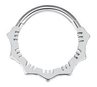 Vankula Septum Ring Hinged Piercing Segmentring Clicker aus Chirurgenstahl 16G 8mm Vintage Blütenblatt Nase Helix Daith Tragus Conch Piercing Schmuck für Frauen und Männer Silber