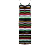 Vans aus der Wand Ärmel und gestreiftes mehrfarbiger Frauen Midi Kleid VN0005HW448 L