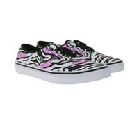 VANS Authentic Kinder Canvas-Sneaker im Zebra-Design Schnür-Schuhe mit pinkem Schriftzug Teenager Mädchen Zebra Daze VN0A4UH3BMA1 Schwarz/Weiß 36 1/2