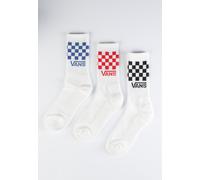 Vans Classic Check Crew Socken weiß blau rot (3er Pack) - S