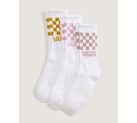 Vans - Classic Check Crew Socken (3 Paar), Herren, Rosa, Größe: L (42.5-47 )