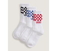 Vans Classic Check Crew Socken weiß blau rot (3er Pack) - S