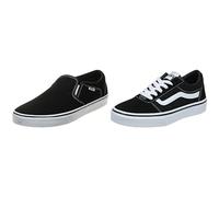 Vans Herren Asher Sneaker, Schwarz Canvas Black White, 46 EU Damen Ward Platform (Canvas) 41