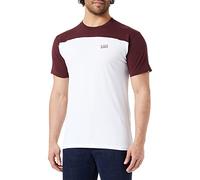 Vans Herren Script Crew Block Ss T-Shirt, White-Port Royale, S