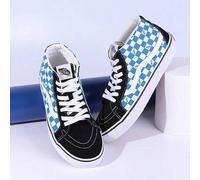 VANS Herren- und Damenschuhe SK8-Mid Reissue Retro Classic Fashion Blau-Weiß kariert Lässige Mid-Top-Sneaker Paarschuhe VN0A3MV85I5