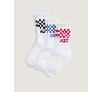 Vans - Kinder Classic Check Crew Socken (3 Paar), Weiß, Größe: XS (31-34)