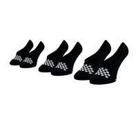 Vans Klassische Canoodle No Show Herren Socken 3er-Pack (schwarz) Schachbrett, Größe 39-42, Schwarz