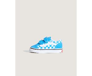 Vans - Kleinkinder Old Skool V Checkerboard Schuhe (1-4 Jahre), Blau, Größe: 24.5