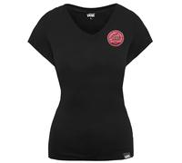 Vans Mountain Edition Kurzarm schwarzer V-Ausschnitt Womens T-Shirt VQWJ6U0 XS