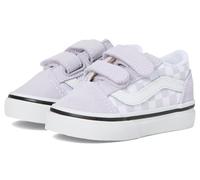 Vans Old Skool V Checkerboard lila Mädchenschuhe Sneaker mit Leopardenmuster Klettverschluss