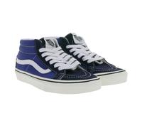 VANS SK-8 Mid Reissure Damen Echtleder-Sneaker Mid-Top Schuhe im Old-School-Design Skater-Schuhe Gummi-Waffelsohle VN0A391F5TU Blau/Weiß 37