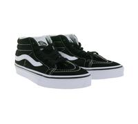 VANS SK-8 Mid Reissure Damen Echtleder-Sneaker Mid-Top Schuhe im Old-School-Design Skater-Schuhe Gummi-Waffelsohle VN0A391F6BT Schwarz/Weiß 35