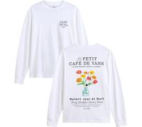 Vans - T-Shirt aus Baumwolle mit langen ärmeln / langarm / langärmlig - Cafe Vans LS Tee White für Herren aus Baumwolle - Größe M - Weiß Weiß M