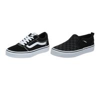 Vans Unisex Kinder Asher Slip On Sneaker, Schwarz (Checker/Black/Black), 38 EU Damen Doheny ((Canvas) Black/Black 186), 39