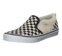 Vans Unisex Kinder Asher Slip On Sneaker, Weiß (checkers/black/natural), 34 EU
