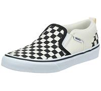 Vans Unisex Kinder Asher Slip On Sneaker, Weiß (checkers/black/natural), 35 EU