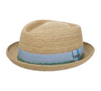 Stetson Vantella Diamond Strohhut - Einfarbiger Hut mit Kontrastband - Sommerlicher Sonnenhut mit Ripsbandgarnitur - Unisex - Frühjahr/Sommer beige XL (60-61 cm)