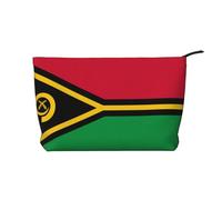 Vanuatu Damen-Kosmetiktasche aus Kord, tragbar, mit Reißverschluss, geeignet für Reisen und die tägliche Aufbewahrung von Kosmetika, Schwarz, Einheitsgröße