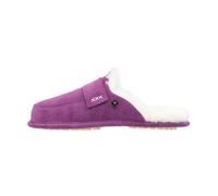 Vanuba - Damen Hausschuhe Abby 40 EU, Lammfell Pantoletten, Leder Badelatschen, Wolle, Bequeme Lammfell-Hausschuhe, Handgemacht - Violett/Weiss