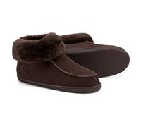 Vanuba Handgemacht Lammfell Hausschuhe Herren Winter - Warme Hausschuhe Herren Geschlossen - Pantoffeln 46 Braun