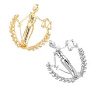 VANZACK 2 Stück Pack Anstecknadeln mit Waage Motiv aus Legierung Anwalts und Richter Broschen für Hemdkragen Formelle Kragen Anstecker als Gerechtigkeitssymbol für Herrenanzüge