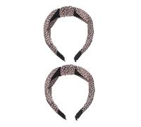 VANZACK 2stücke Leopardenmuster Stirnband Breit für Damen Haarreif mit Knotendetail Elastisch Haarband für Sport und Alltag