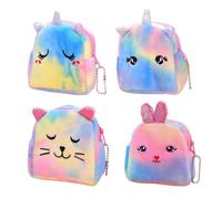 VANZACK 4 Stück Einhorn Plüsch Münzbeutel Kleine Tragbare Geldbörsen aus Plüsch Niedliche Cartoon Geldaufbewahrung für Geschenk