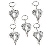 VANZACK 5 Stück Teiliges DIY Schlüsselanhänger Set mit Engel Motiv Kreative Schutzengel Schlüsselringe in Antik Silber als Gastgeschenk Hochzeitsdeko Geburtstag und Babyparty