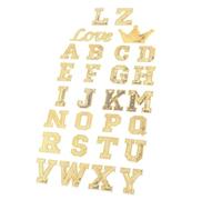 VANZACK 56 Stück Goldene Gestickte Buchstaben Patches zum Aufnähen aus Gewebe Alphabet für Kleidung und Hüte für Täglichen Gebrauch und Manuelle Bastelarbeiten