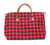 VANZACK Canvas Reisetasche 22 Zoll Karierte Wochenendtasche mit Robustem Canvas Material und Praktischem Tragegriff Vielseitige Aufbewahrungstasche für Reisen Sport und Outdoor