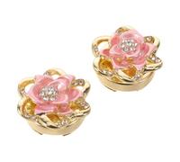 VANZACK Hemdknöpfe aus Legierung und Strass Rosenförmige Elegante 2 Stück Abnehmbar und Nähen Modisches Schmuck Geschenk für Alltag und Bastelarbeiten für Frauen
