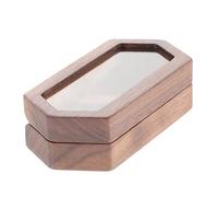 VANZACK Vintage Holz Schmuckkasten mit Klappdeckel Tragbare Mini Schmuckbox für Ringe Ohrringe Halsketten und Stilvoll für Reise und Zuhause als Geschenkaufbewahrung