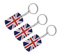 VANZACK Zinklegierung Schlüsselanhänger mit Britischer Flagge 3 Stück Langlebige Farbe und Sichere Befestigung als Taschenanhänger oder Britisches Partygeschenk