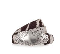 Vanzetti - 30 mm Ledergürtel dunkelbraun-weiß | 2026-08n3w 16.02.2026 - Gr. - 90