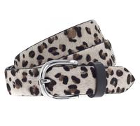 Vanzetti Animal Scouting 30mm Cambered Cow Fur Leather Belt W75 Leo White - kürzbar