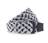 VANZETTI Damengürtel, geflochtenes Textilband mit Leder, Breite: 3,5 cm, Hellblau, 100 cm