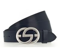 Vanzetti Full Leather Buckel Belt W100 Navy