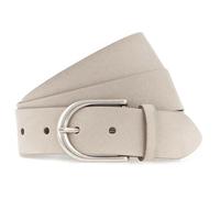 Vanzetti Gürtel Velours-Damengürtel 35 mm – schlichte Dornschließe in glänzendem Silber – Beige 90 cm
