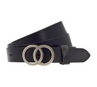 Vanzetti Ledergürtel, mit goldfarbenen Doppelringen, Koppelgürtel kleinem Pin 85 schwarz Damen Ledergürtel Gürtel Accessoires 85 schwarz