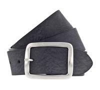 Vanzetti Gürtel Genuine Beauty – Vollleder 40 mm, Doppelschließe in mattem Silber – 85 cm schwarz