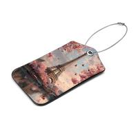 VAPOKF Cherry Blossom Paris Gepäckanhänger, Koffer-ID-Tag-Set, Handtaschenanhänger, Etiketten Reisezubehör für aufgegebenes Gepäck, Handgepäck und Handtaschen