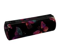 VAPOKF Federmäppchen, bunt, Schmetterlinge, PU-Leder, Stifteetui, Münzbörse, Kosmetiktasche, Make-up-Tasche für Studenten, Schreibwaren, Schule, Büro, Aufbewahrung