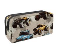 VAPOKF Federmäppchen, Federmäppchen, Schüler-Schreibwaren-Tasche für Teenager, Jungen, Mädchen, Schule, Bürobedarf - Grunge Monster Cars, multi, 2.3x8.2x3.9in/6x21x10cm, Taschen-Organizer