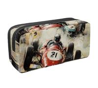 VAPOKF Federmäppchen, Federmäppchen, Schüler-Schreibwaren-Tasche für Teenager, Jungen, Mädchen, Schule, Bürobedarf - Grunge Racing Cars, multi, 2.3x8.2x3.9in/6x21x10cm, Taschen-Organizer