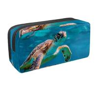 VAPOKF Federmäppchen, Federmäppchen, Schüler-Schreibwaren-Tasche für Teenager, Jungen, Mädchen, Schule, Bürobedarf - Schildkröte schwimmen im Meer, multi, 2.3x8.2x3.9in/6x21x10cm, Taschen-Organizer