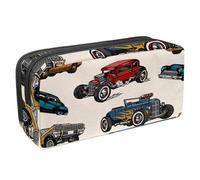 VAPOKF Federmäppchen, Federmäppchen, Schüler-Schreibwaren-Tasche für Teenager, Jungen, Mädchen, Schule, Bürobedarf - Vintage American Muscle Cars, multi, 2.3x8.2x3.9in/6x21x10cm, Taschen-Organizer