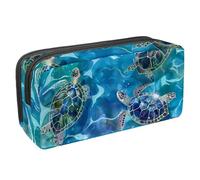 VAPOKF Federmäppchen, Federmäppchen, Schüler-Schreibwaren-Tasche für Teenager, Jungen, Mädchen, Schule, Bürobedarf - Schildkröten schwimmen im Ozean, multi, 2.3x8.2x3.9in/6x21x10cm, Taschen-Organizer