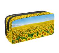 VAPOKF Federmäppchen, Federmäppchen, Schüler-Schreibwaren-Tasche für Teenager, Jungen, Mädchen, Schule, Bürobedarf - Sonnenblumenfeld am Himmel, multi, 2.3x8.2x3.9in/6x21x10cm, Taschen-Organizer