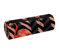 VAPOKF Federmäppchen mit Flamingo-Paar, PU-Leder, Stifteetui, Münzbörse, Kosmetiktasche, Make-up-Tasche für Studenten, Schreibwaren, Schule, Büro, Aufbewahrung